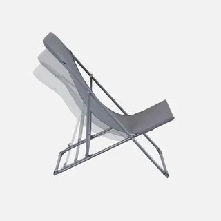 Lot 4 chaises chiliennes pliantes acier textilène jardin Livorno