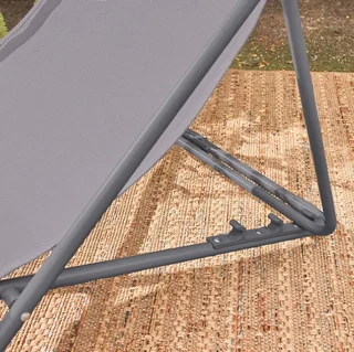 Lot 4 chaises chiliennes pliantes acier textilène jardin Livorno