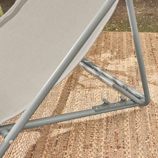 Chaises chiliennes pliantes acier textilène jardin confort lot 4