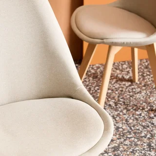 Chaises scandinaves Nils hêtre massif tissu lot 4 design nordique