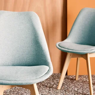 Lot 4 chaises scandinave hêtre massif tissu design nordique Nils