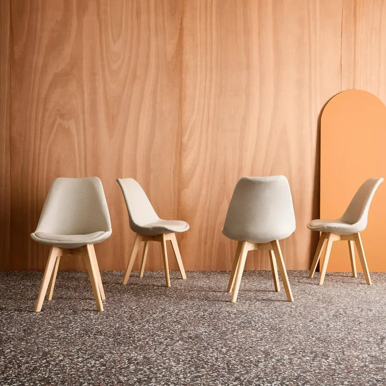 Chaises scandinaves Nils hêtre massif tissu lot 4 design nordique