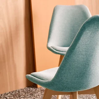Lot 4 chaises scandinave hêtre massif tissu design nordique Nils