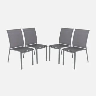 4 stapelbare Gartenstühle Aluminium Buffalo modernes Design