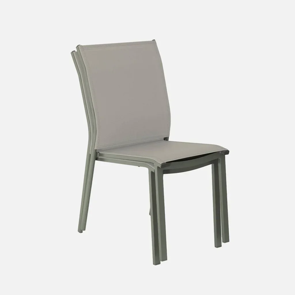 4er Set stapelbare Aluminium Gartenstühle modern leicht