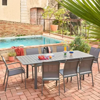 4 stapelbare Gartenstühle Aluminium Buffalo modernes Design
