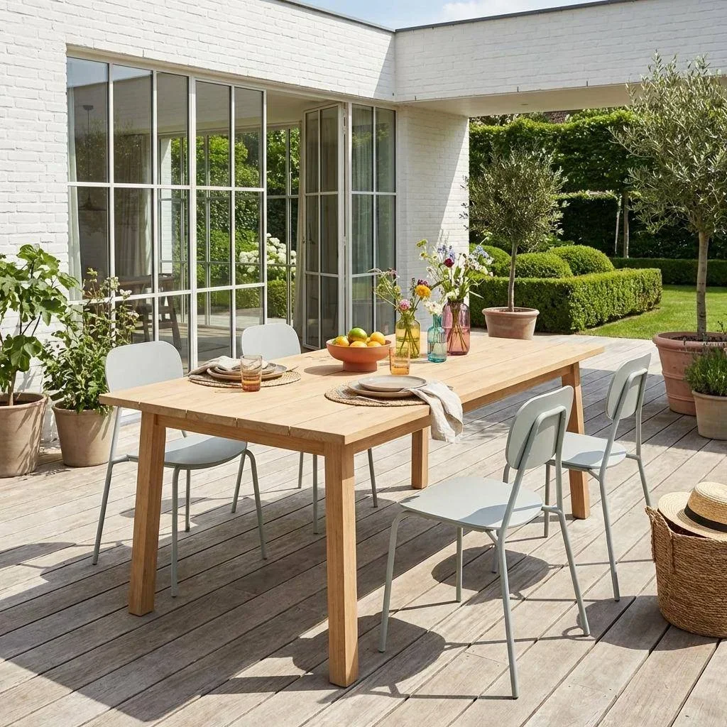 Lot 4 chaises aluminium jardin terrasse design Avelia