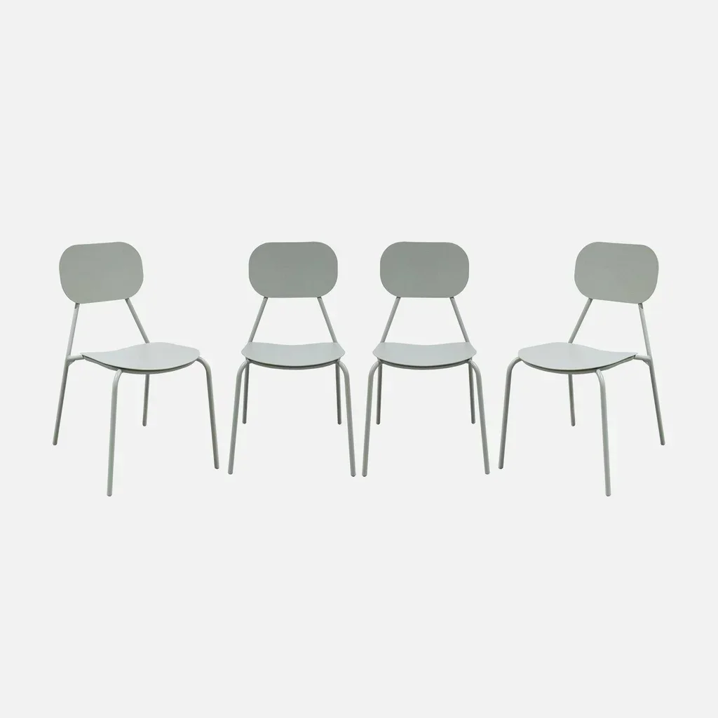 Lot 4 chaises aluminium jardin terrasse design Avelia