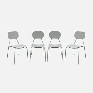 Lot 4 chaises aluminium jardin terrasse design Avelia