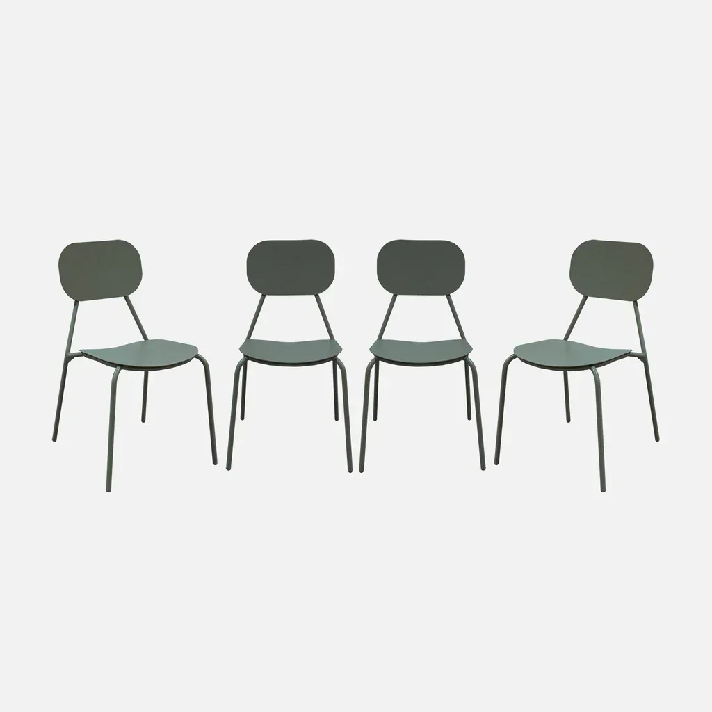 Lot de 4 chaises jardin aluminium Avelia design épuré terrasse