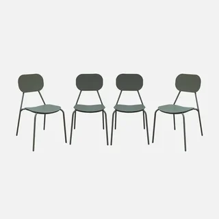 Lot de 4 chaises jardin aluminium Avelia design épuré terrasse