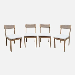 Chaises jardin bois acacia corde tressée lot 4