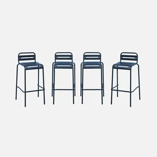 Lot de 4 chaises haute de jardin Amélia en acier - 69 cm - Design intemporel