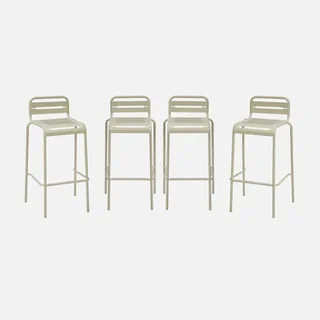 Lot 4 chaises hautes jardin acier Amelia 69 cm design intemporel