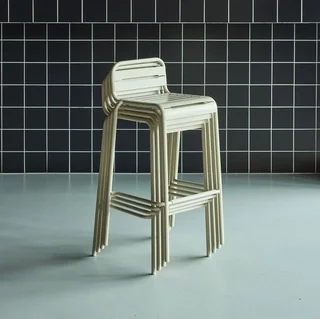 Lot 4 chaises hautes jardin acier Amelia 69 cm design intemporel