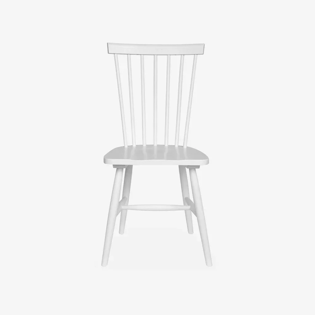 Lot de 4 chaises en hévéa massif à barreaux Romie - Design intemporel et confortable