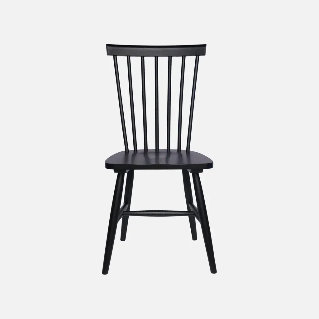 4 chaises Romie hévéa massif barreaux dossier incurvé