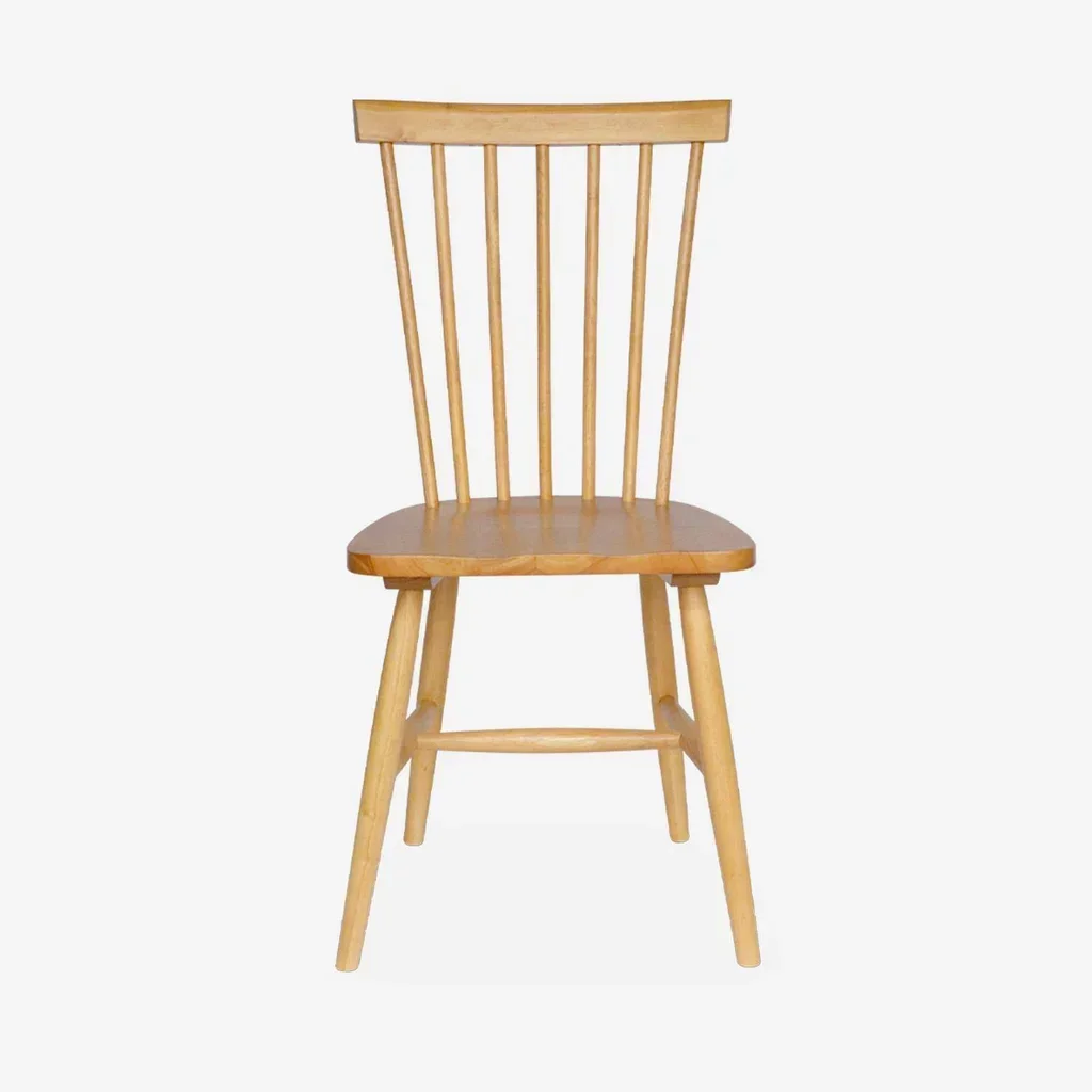 Lot de 4 chaises en hévéa massif à barreaux Romie pour salle à manger