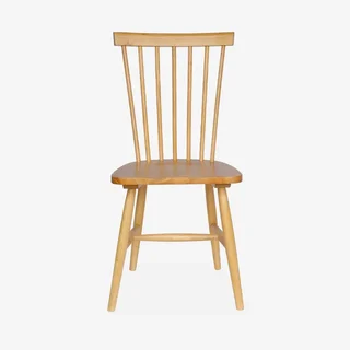 Lot de 4 chaises en hévéa massif à barreaux Romie pour salle à manger