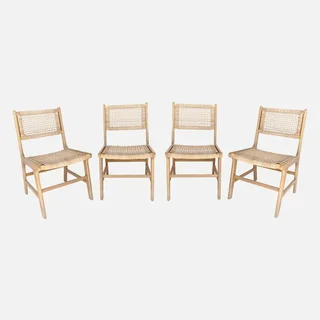 Chaises jardin bois acacia cannage lot 4