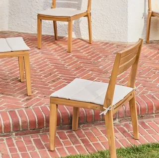 4 sillas jardín madera acacia FSC apilables beige Merina