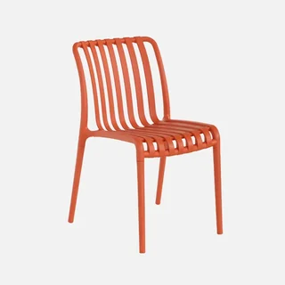Lot de 4 chaises de jardin empilables vertes en plastique moderne