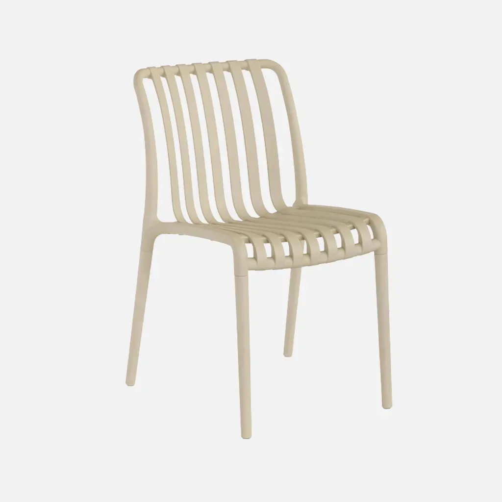 Lot de 4 chaises de jardin empilables vertes en plastique