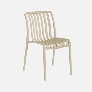 Lot de 4 chaises de jardin empilables vertes en plastique