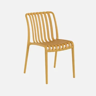 Lot de 4 chaises de jardin empilables vertes en plastique moderne