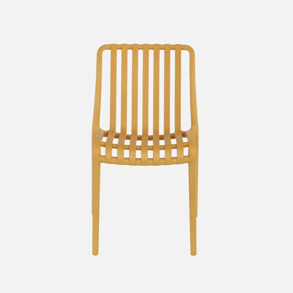 Lot de 4 chaises de jardin empilables vertes en plastique moderne