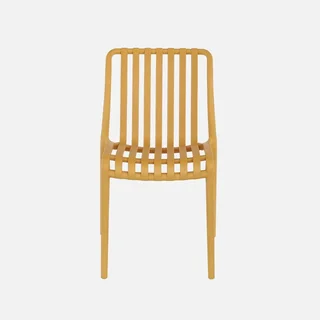 Lot de 4 chaises de jardin empilables vertes en plastique moderne