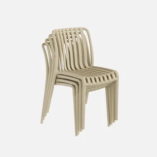 Lot de 4 chaises de jardin empilables vertes en plastique