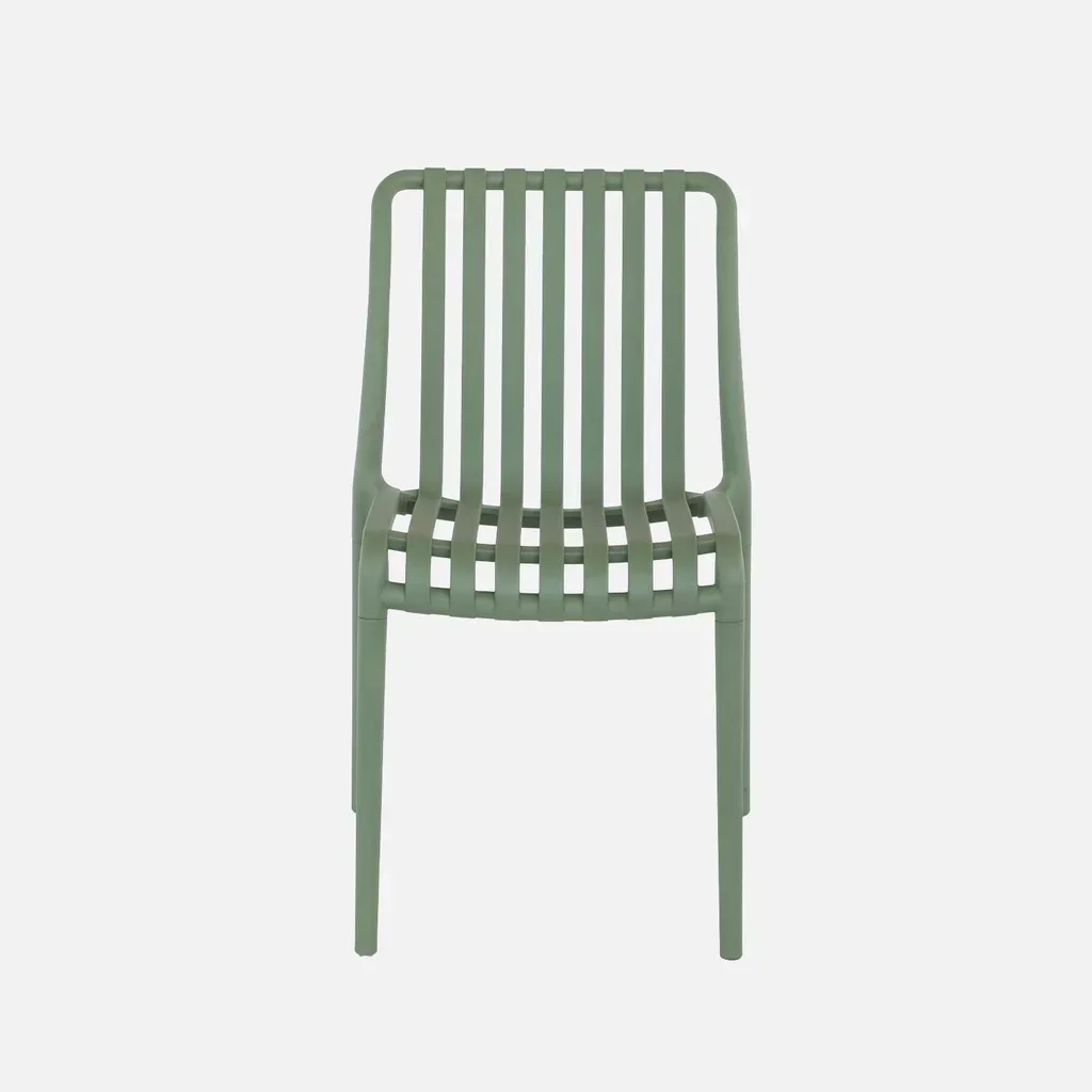 Lot de 4 chaises de jardin empilables vertes en plastique design
