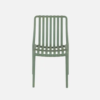 Lot de 4 chaises de jardin empilables vertes en plastique design