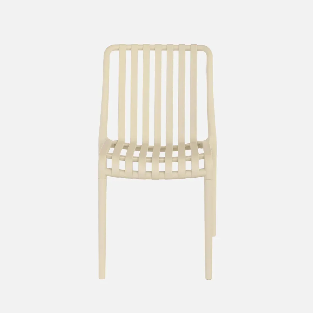 Lot de 4 chaises de jardin empilables vertes en plastique
