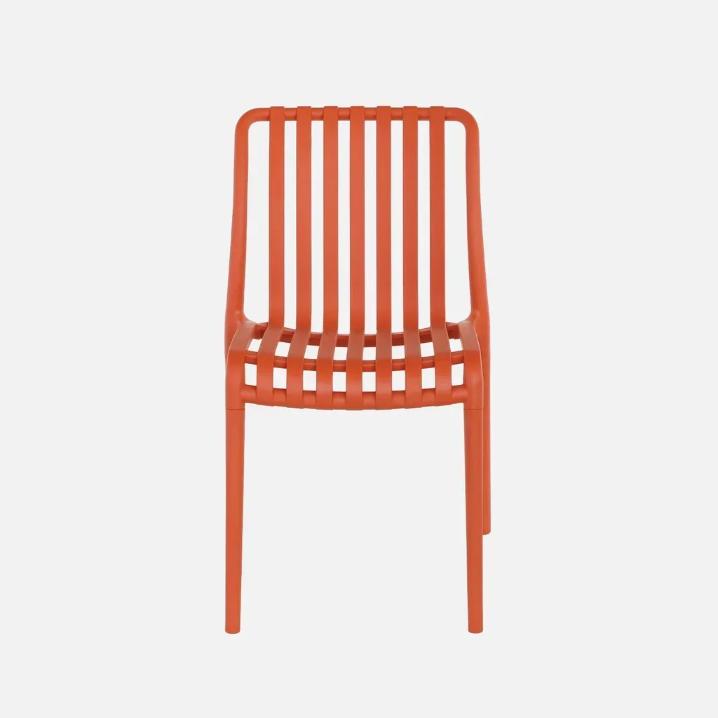 Lot de 4 chaises de jardin empilables vertes en plastique moderne