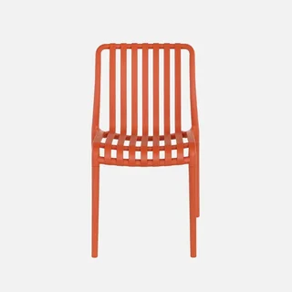 Lot de 4 chaises de jardin empilables vertes en plastique moderne