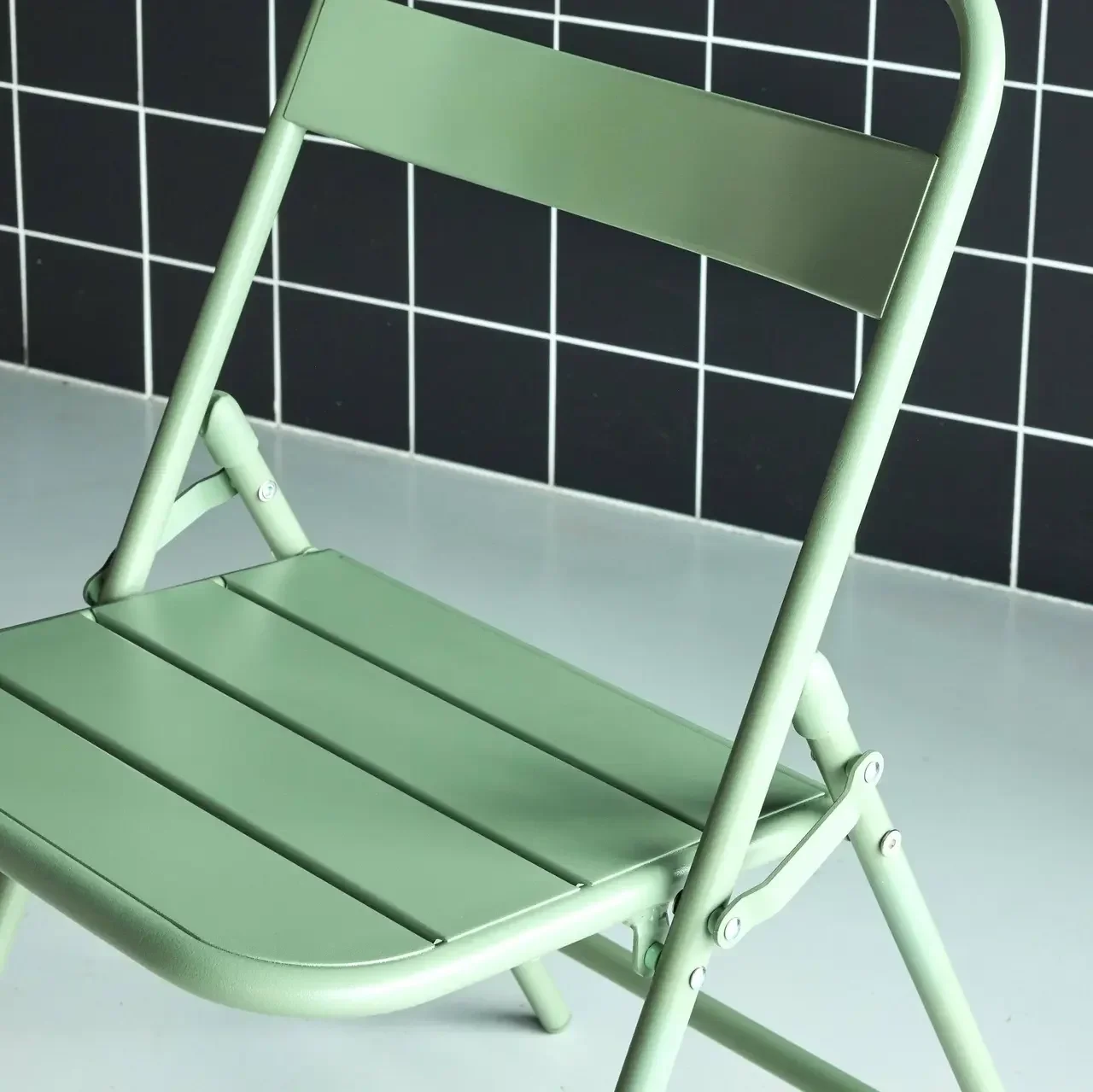 Set di 4 sedie pieghevoli da giardino acciaio Amélia kaki esterno
