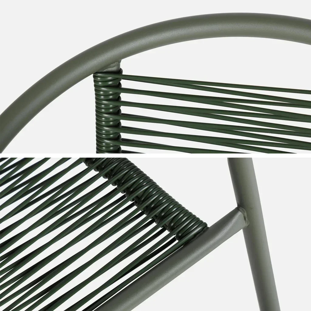 4er Set Gartensessel aus Stahl und Kunstharzgeflecht - Modernes Design für Innen und Außen