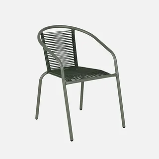 4er Set Gartensessel aus Stahl und Kunstharzgeflecht - Modernes Design für Innen und Außen