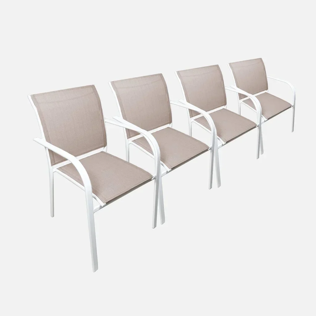 4 fauteuils de jardin aluminium modernes et élégants Amara