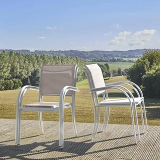 4 fauteuils de jardin aluminium modernes et élégants Amara