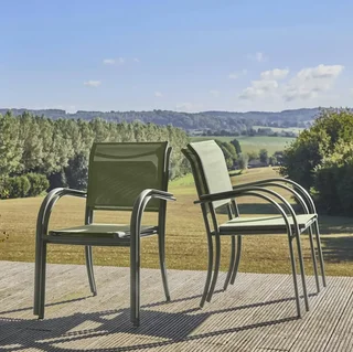 4 fauteuils jardin aluminium modernes et élégants Amara confort
