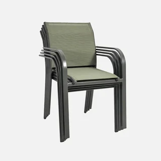 4 fauteuils jardin aluminium modernes et élégants Amara confort