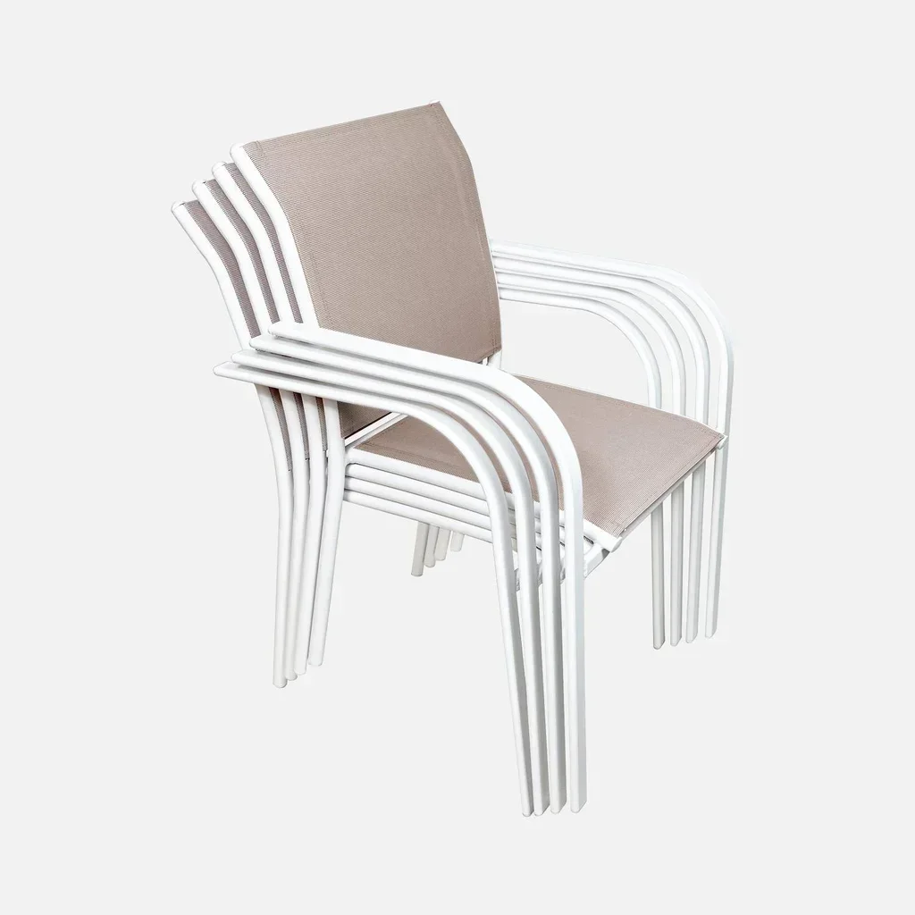 4 fauteuils de jardin aluminium modernes et élégants Amara