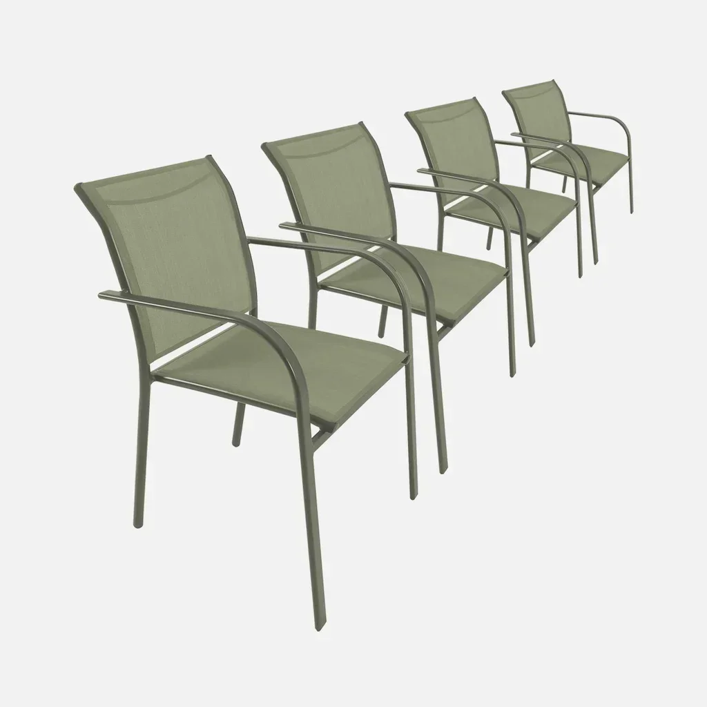 4 fauteuils jardin aluminium modernes et élégants Amara confort