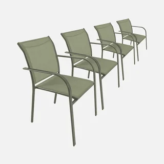 4 fauteuils jardin aluminium modernes et élégants Amara confort