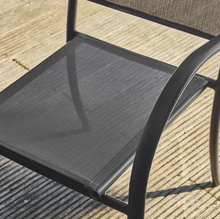 4 fauteuils jardin aluminium design moderne confort accoudoirs arrondis