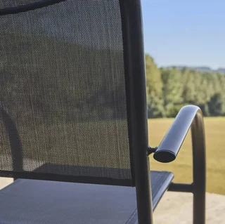 4 fauteuils jardin aluminium design moderne confort accoudoirs arrondis