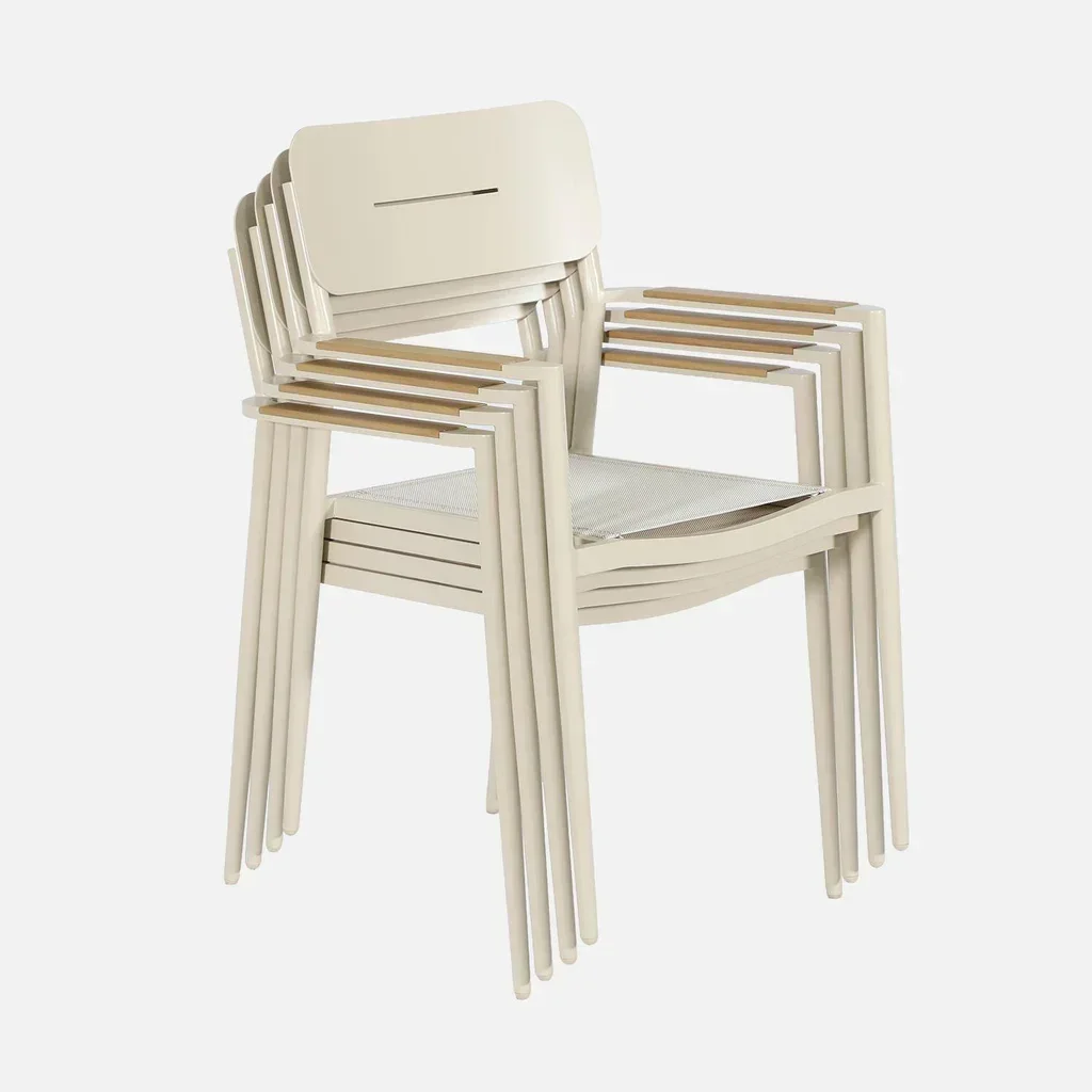 4 Gartenstühle Aluminium Textilene Fira Terrasse Außenbereich